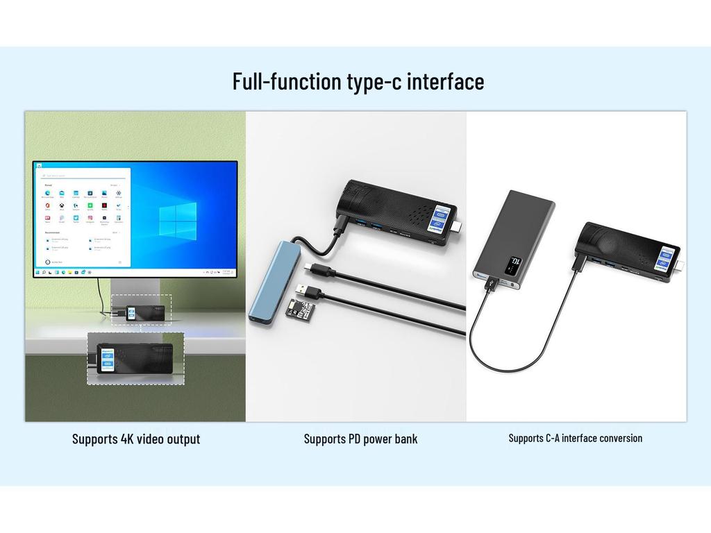 PCSTICK Mini Host: 4K HD Video Game Mini PC J4115