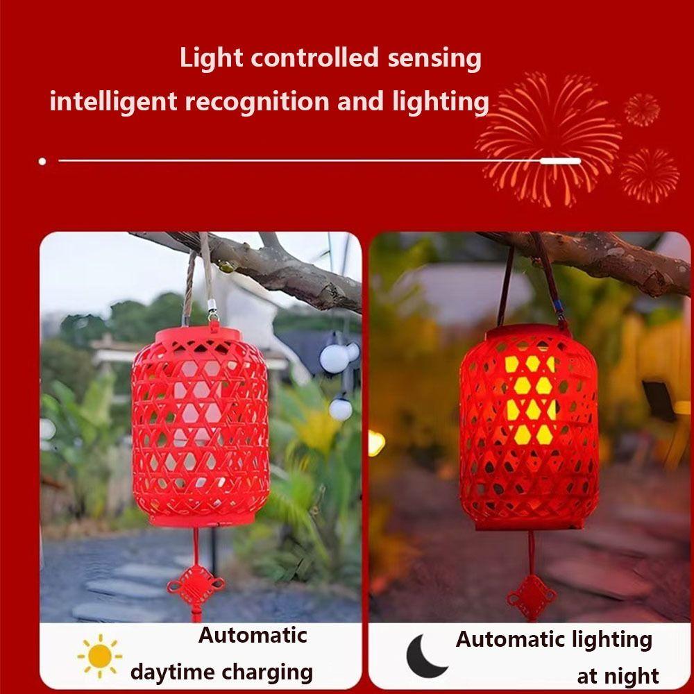 With Chinese knot Imitation Bamboo Lantern Hanging Tree Spring Festival Red Lantern New Year