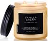 M&SENSE Aroma Candle, Vanilla Cream, 330g, Soy Wax, Cotton Wick, Approx. 70-hour Burn Time