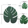 Palm Leaves Artificial Tropical Monstera Plant Fake Leaves Safari Birthday Decorations,Jungle Theme Party Supplies,Faux Green