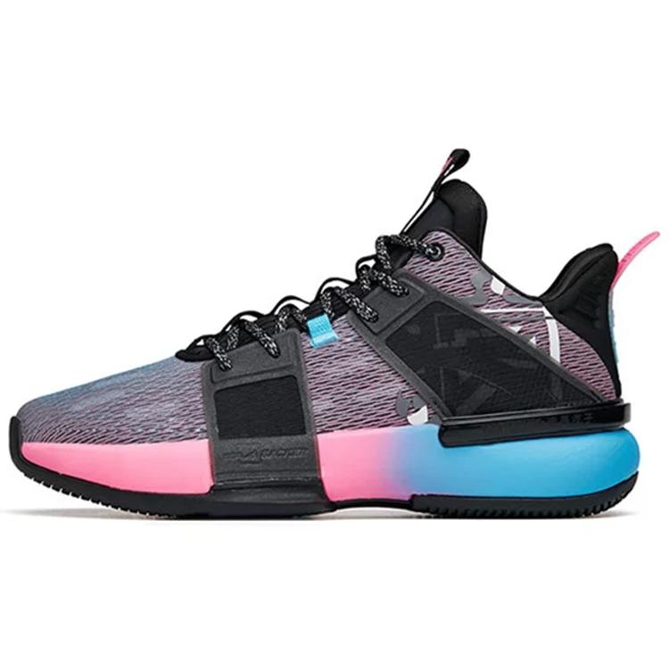 New ANTA Basketball Shoes Men Mid Top Black/Pink/Blue 112131605S-1