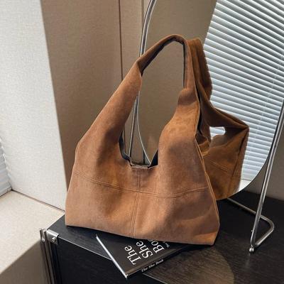 Schoudertas van suède met grote capaciteit voor dames om ster te naaien  veelzijdige crossbodytassen  hoge kwaliteit  basisstijl  casual