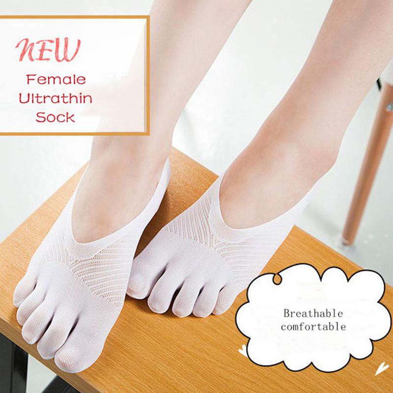 Five-finger Sock Slippers Female Ultrathin Yoga Sock Funny Toe Invisible Sokken Silicone Anti-skid Breathable Anti-friction