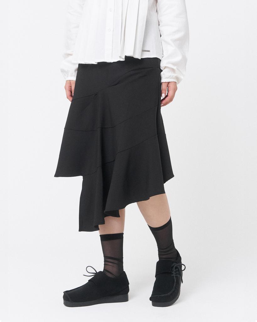 Miseki Seoul Diagonal Midi Skirt Black