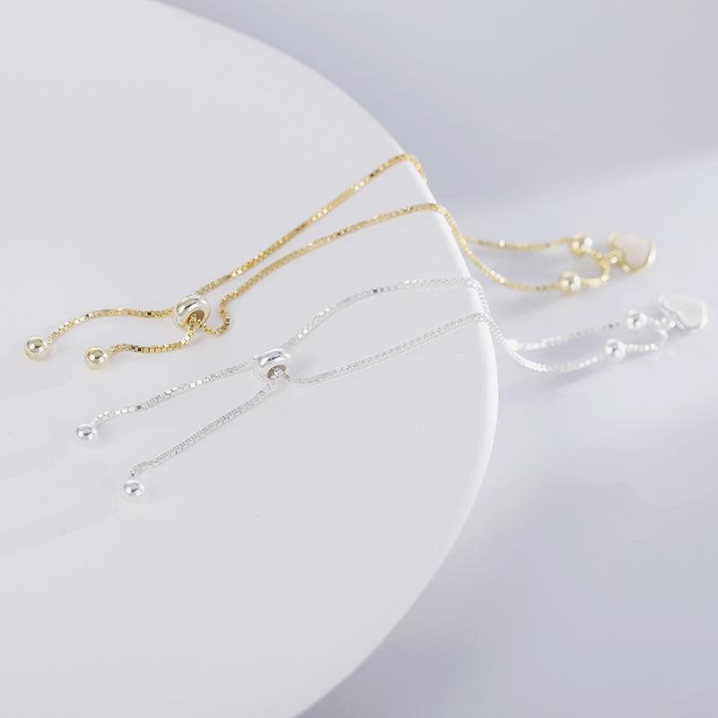 S925 Silver Shell Love Bestie Bracelet Niche Design Forest Style Sweet and Exquisite French Light Luxury Hand Jewelry