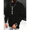 JUST GYM Print Fashionable Men's Casual Long Sleeve Crew Neck Pullover Sweatshirt, Can Be Paired With Necklace, As Gifts