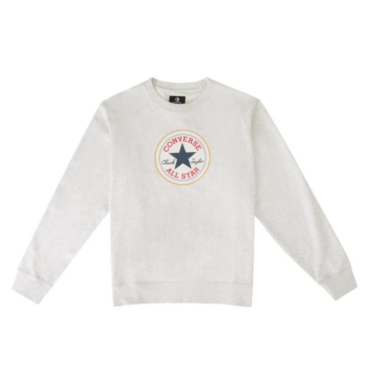 Converse Sweatshirts Men s Gray Crew Neck Moderate Regular MCH744-022 M