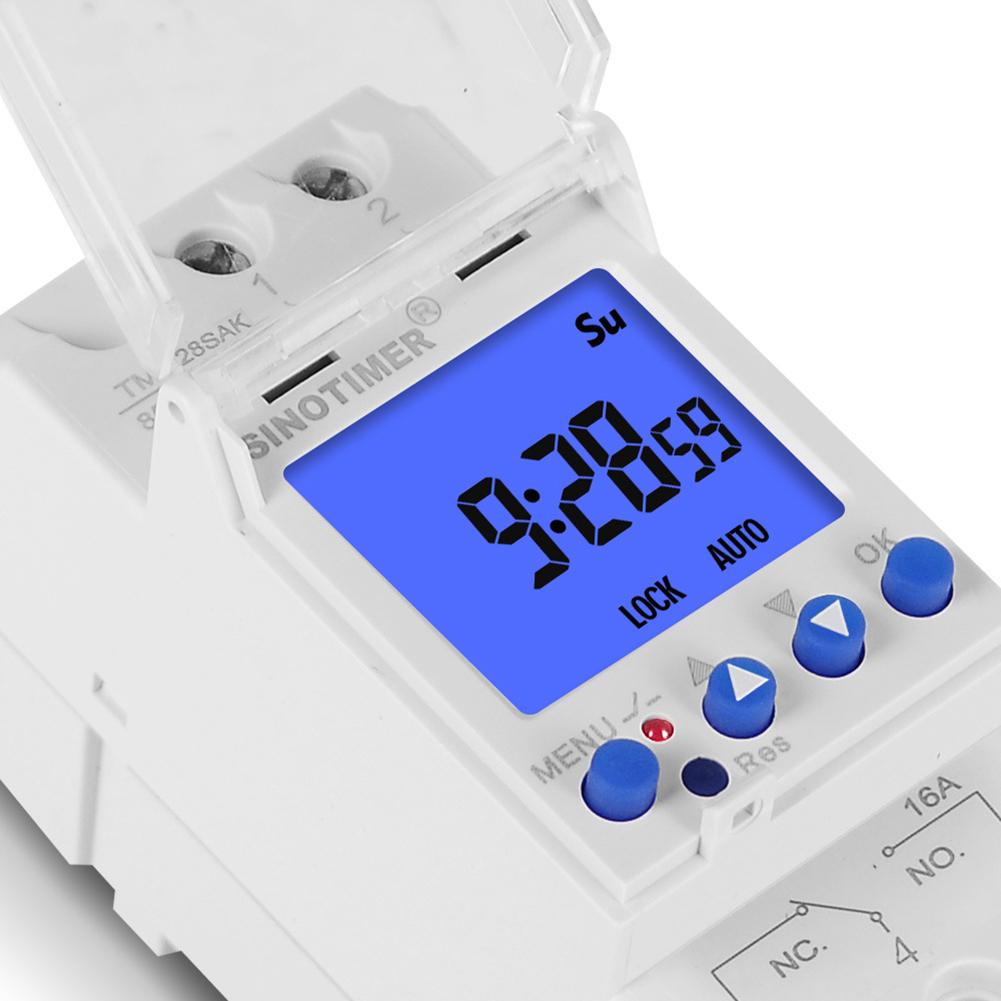 H1# Weekly Programmable Digital Timer Switch Backlit LCD Time Relay DIN Rail Mou