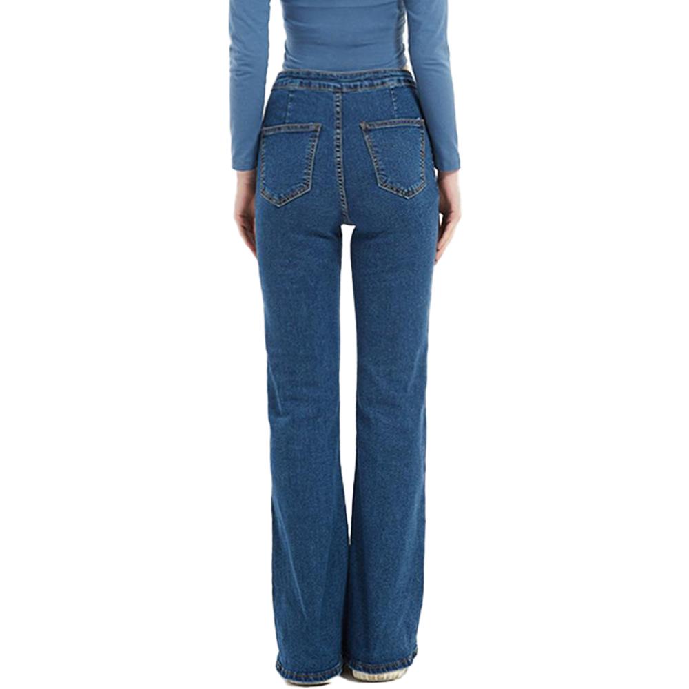 Women Stretch Jeans Wide Leg Trousers 
