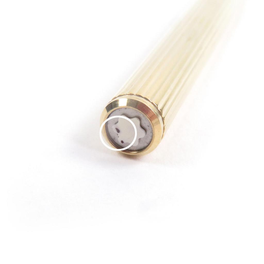 Great MONTBLANC fountain pen Noblesse Striped Pattern gold 14K mens Used