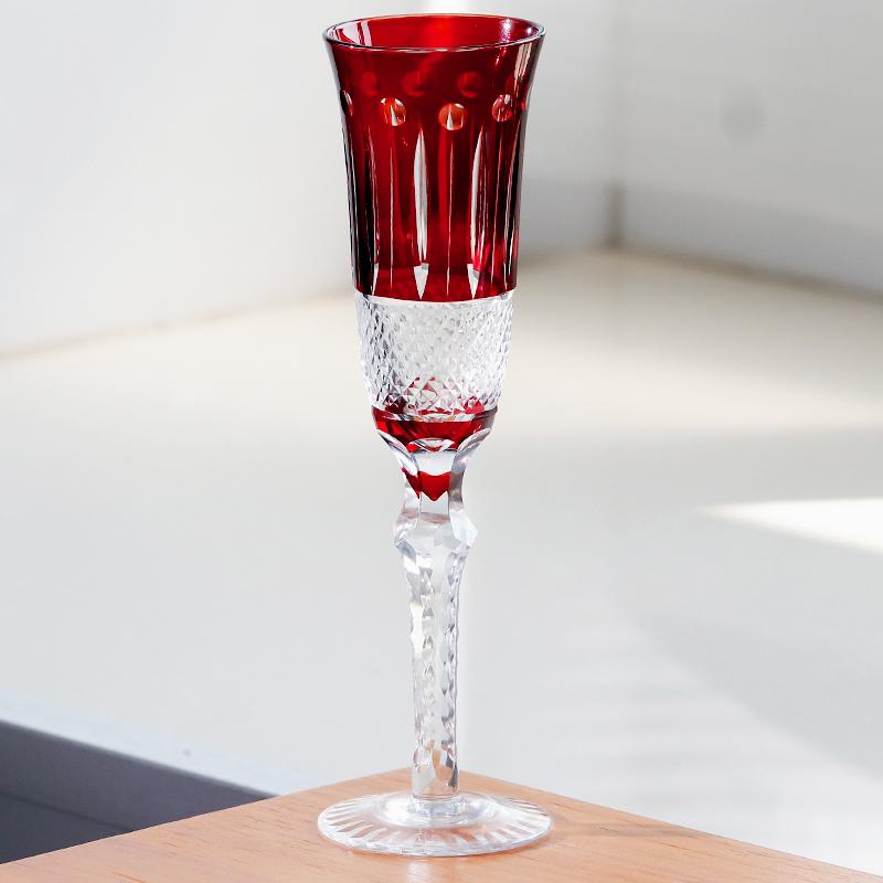 Stile Antico multi colore e cristallo di vetro tagliato a mano bicchieri da vino hock con stelo e base tagliati Decorazione Tavolo Bar di Casa