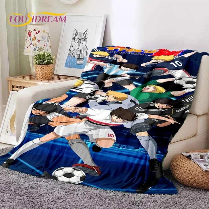 Cartoon Captain Tsubasa Football Soft Flannel Blankets,Throw Blanket Comfortable Blanket for Picnic Beds Sofa Home Bedroom Gifts