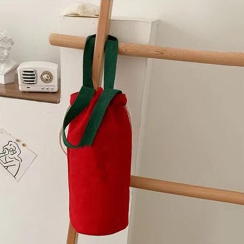 Portable Canvas Thermos Pouch Closing Drawstring Storage Bag Vacuum Cup Set Portable Mug Holder Sleeve Aquaflask Cover Accessory