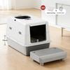 Stainless Steel Closed Cat Litter Box, Fully Closed Flip, Oversized, Heightened and Thickened Anti-splash Top-entry Cat Toilet