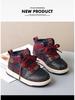 Boys' Winter 2025 Sun Wukong Black High-Top Fleece-Lined Cotton Shoes for Girls—Warm and Stylish Sports Shoes.