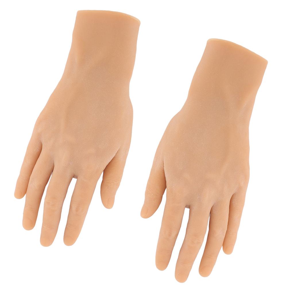 1 Pair Silicone Male Hand Model Simulation Silicone Artificial Hand Model Reusable Mannequin Hand for Festival Props