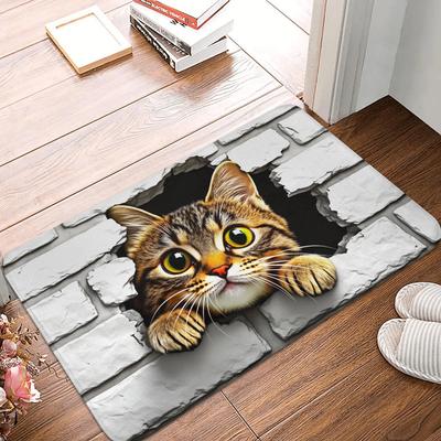 3D Tier Optik Teppich Katze Faultier Wolf Muster Matte Rutschfest Saugfähig Eingangsmatte Heimdeko Haustier Design Strapazierfähige Innenbodenmatte