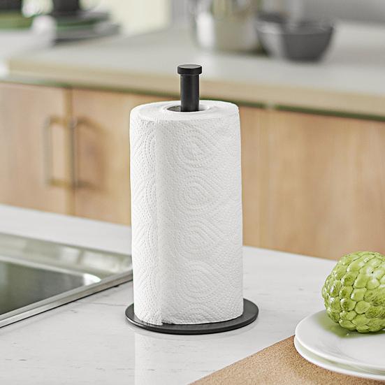 Porta Asciugamani Da Cucina In Acciaio Inox - Porta Rotolo Da Appoggio Con Base Antiscivolo - Design Rustico Per Bagno E Tavolo