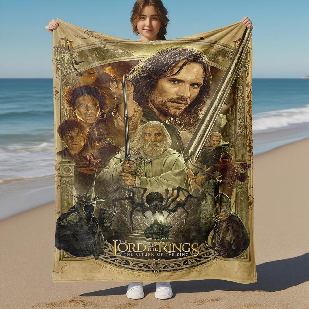 1PC Lord of the Rings Return of the King Outdoor Flannel Blanket Soft Plush Decor for Picnics, camping,Bedroom, Playroom, Office1160A