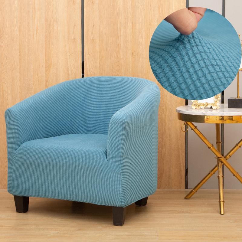 Plush Club Chair Cover Armchair Slipcover Geometric Printed Small Sofa Covers Protect for Pets Chair Decoration