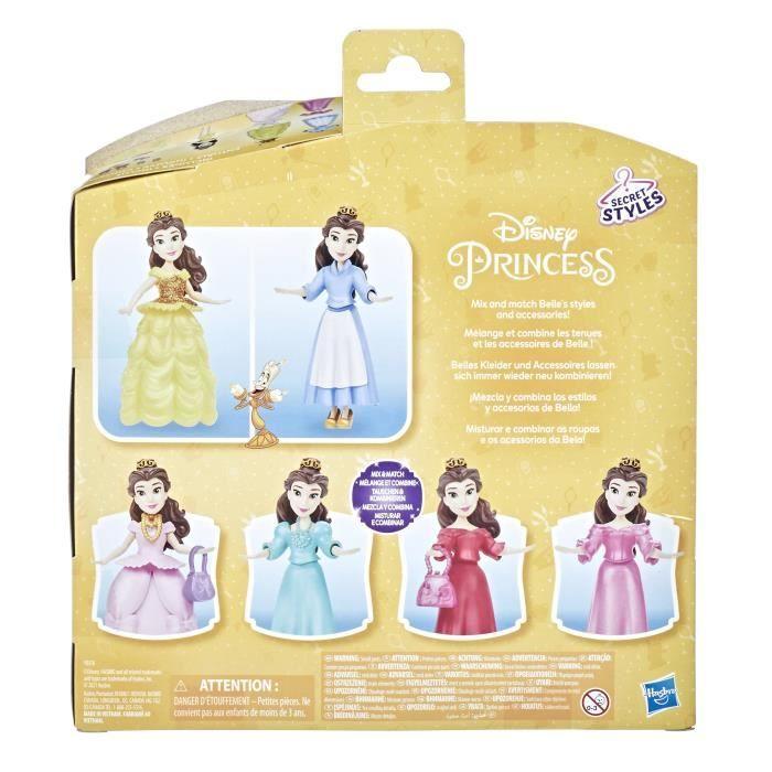 DISNEY PRINCESSES - Secret Styles - Mini Belle Et Ses Tenues - Coffret Poupée Avec 6 Tenues - Jouet Pour Enfants - À Partir De 4 Ans