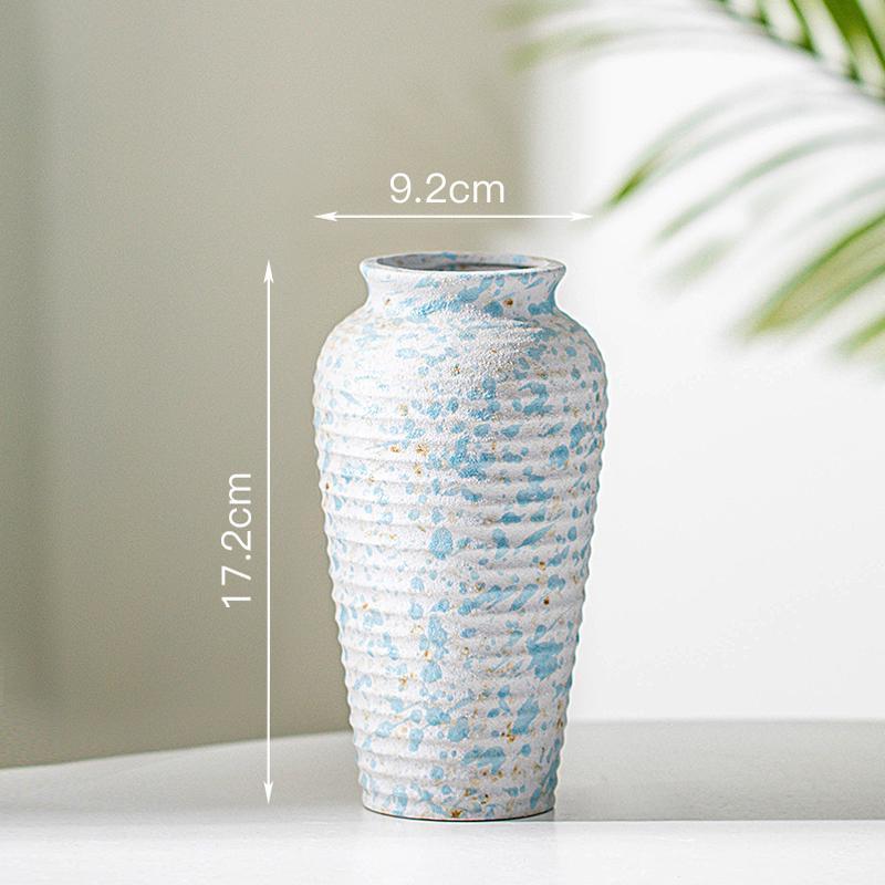 Minimalist Kiln-Fired Ceramic Vase: Home Living Room Decor for Fresh or Dried Flowers