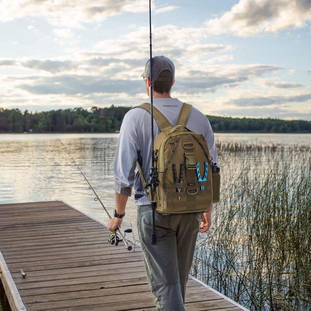 Lightweight Sling Bag with Rod Holder Shoulder Storage Bag New Fishing Gear Bag  Outdoor Fishing