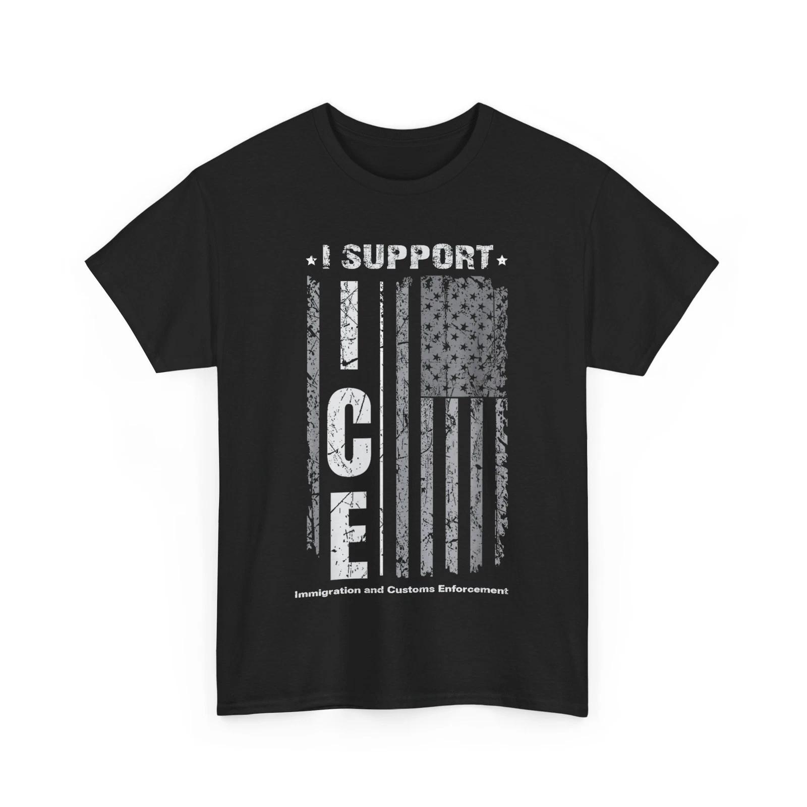 I Support ICE American Flag Vintage Shirt M