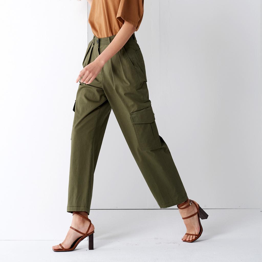 PINBLACK Cotton Cargo Pants Khaki
