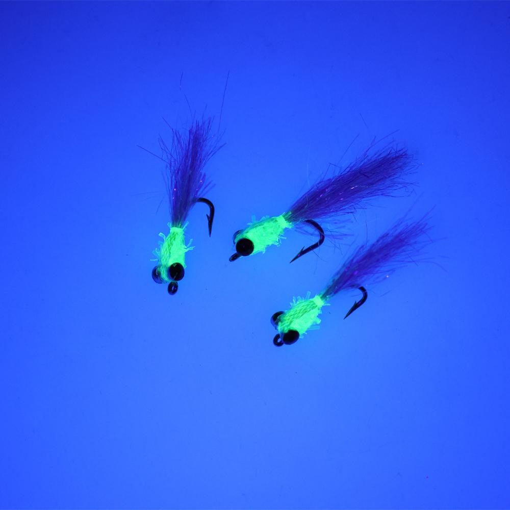 4PCS Dumbbell Eyes Clouser Minnow Fly Lures Weighted Sinking Streamer Flies with Glitter Flash Tail for Freshwater Bass Trout Predator Fish