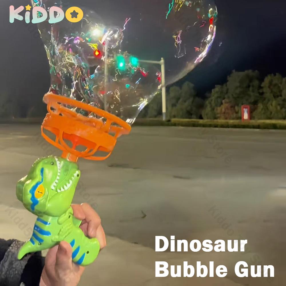 Automatic Dinosaur Bubble Gun Electric Soap Bubble Blowing Hand-Held Fan Soap Machine Outdoor Kid Toy Children Birthday Gift