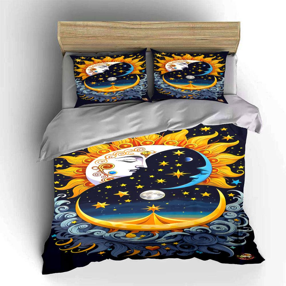 Sun, moon, and stars. Bedding sets Duvet cover sets Duvet covers Pillowcases(1*Duvet Cover 2*Pillowcases without duvet insert)