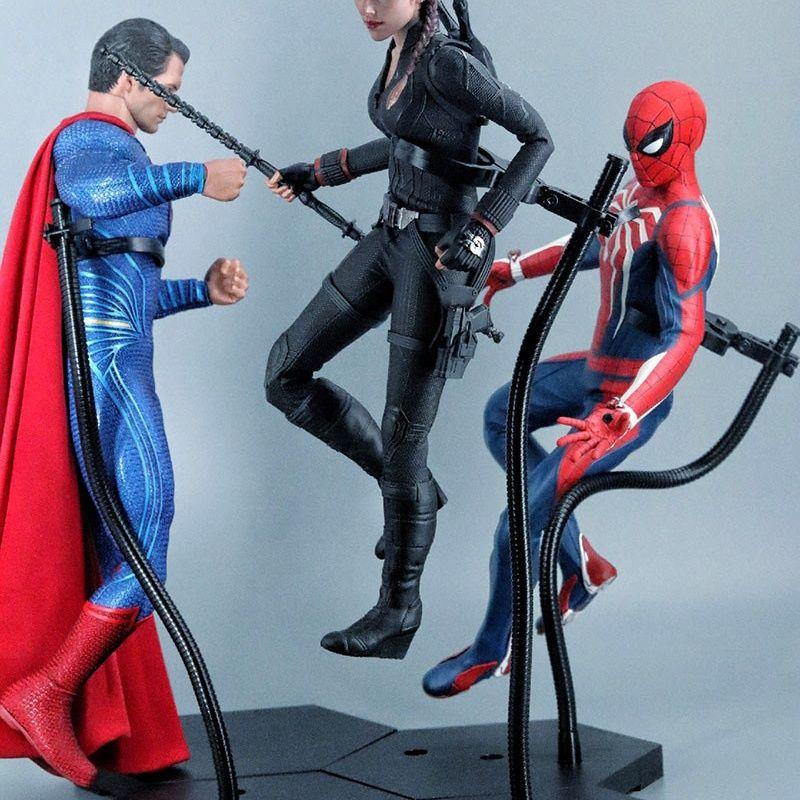 1/2 Pcs Action Figure Display Stands Adjustable Action Figure Display Holder Base Sturdy Base Clear Doll Model Support Stand