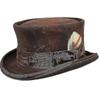 Chapéu de Copa Alto Vermelho, Chapéu Cilindro Unissex Steam Punk de Feltro de Lã