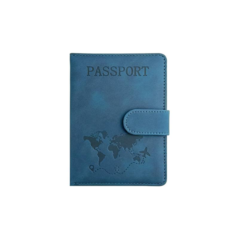Customizable PU Leather Anti-Magnetic Passport Holder with Magnetic Buckle and Enterprise Logo