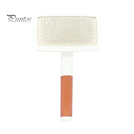 

Расческа для собак, шпильки из нержавеющей стали, противоскользящая ручка, портативная небьющаяся щетка для ухода за волосами для собак и кошек, пушистая щетка для ухода за волосами коричневый