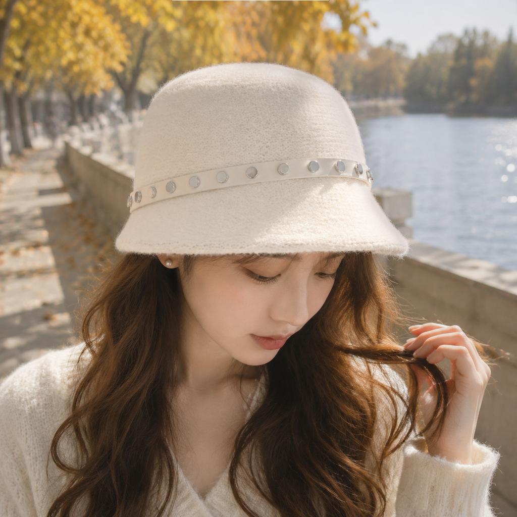 Women S Elegant Versatile Warm Bucket Hat For Autumn Winter