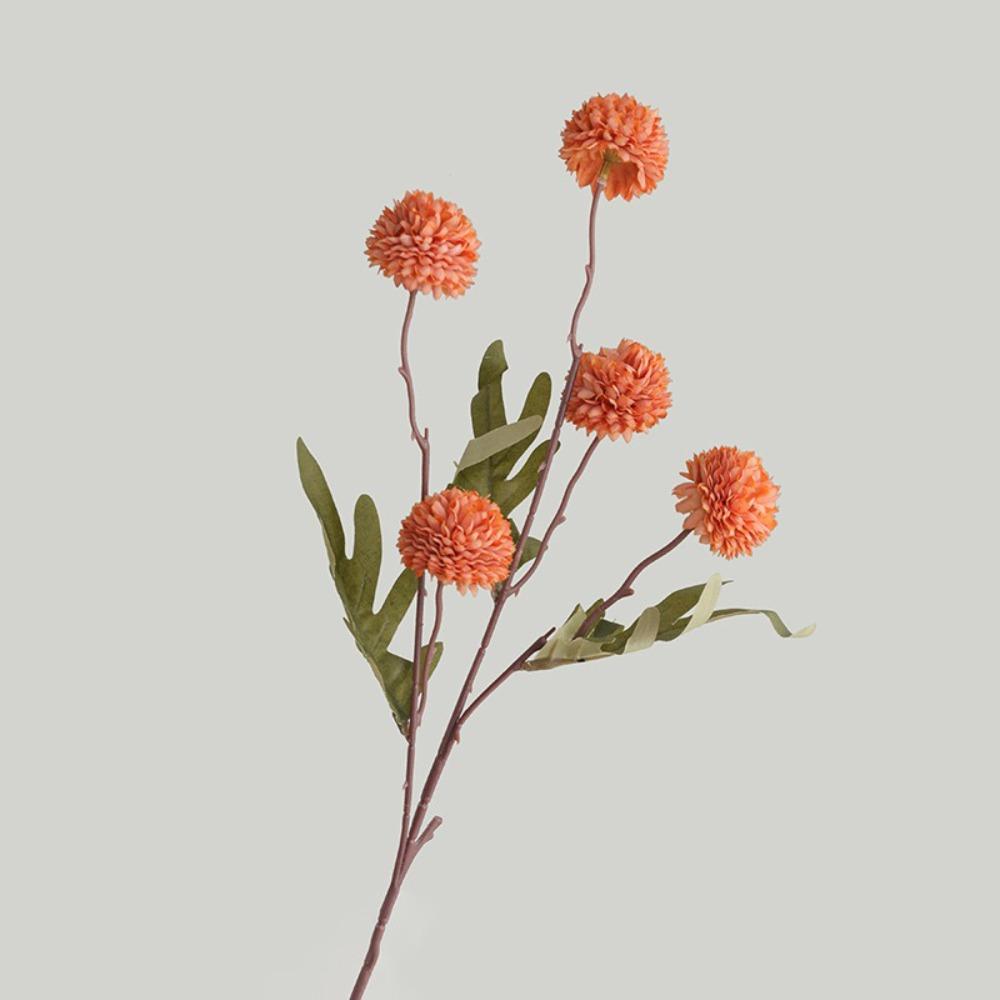 Pompon Chrysanthemum Artificial Silk Flowers 5 Heads Design Bridal Bouquet Dandelion Flower Ball Artificial Silk