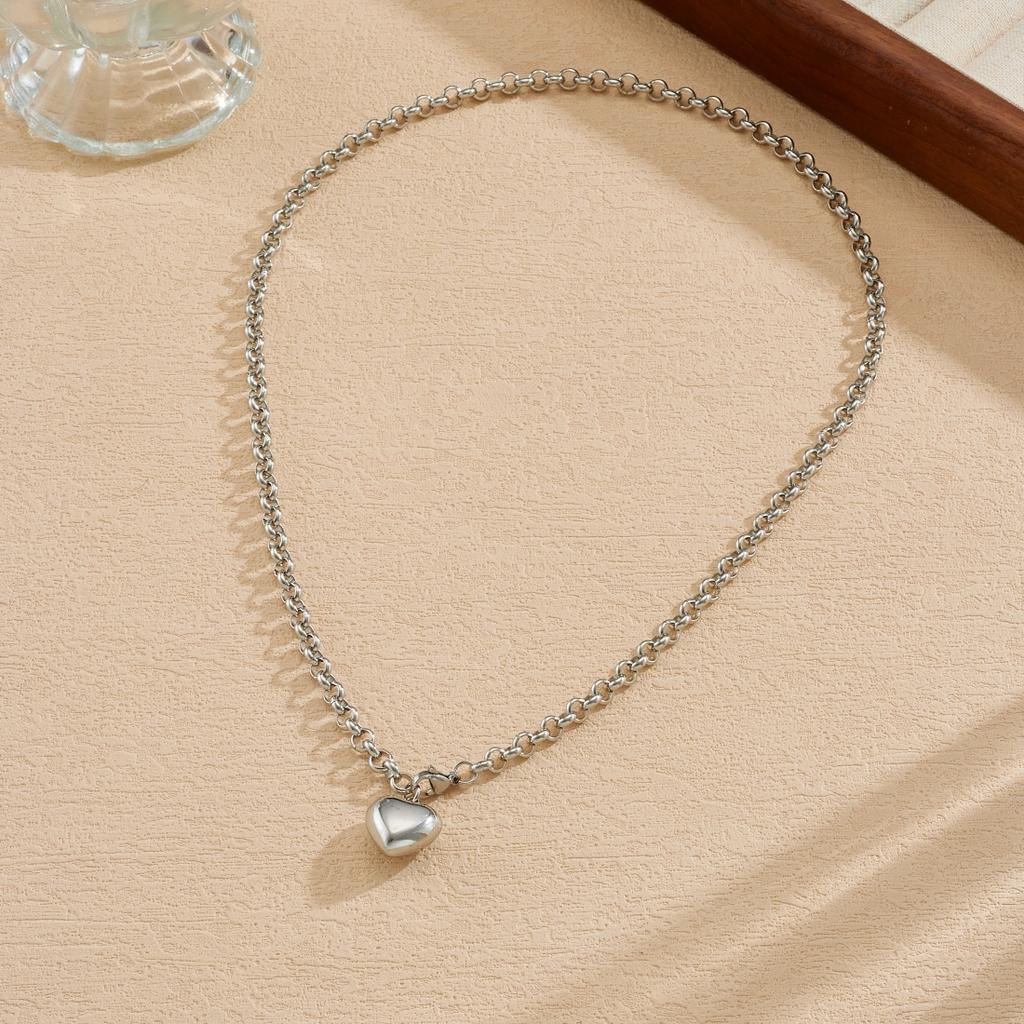 316L Stainless Steel Love Heart Pendant Necklace For Women Girl Trendy Fashion New Collarbone Chain Jewelry Party Gift