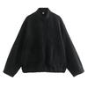 Woman Tweed Jacket Coat Fluffy Plush Jackets for Women Bomber Jacket Coat Autumn Winter Black White Demi-season Jacket
