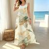 Women's Floral Sleeveless Lightweight Loose Long Maxi Dress Summer Beach Vacation,Casual Daily & Party Wear