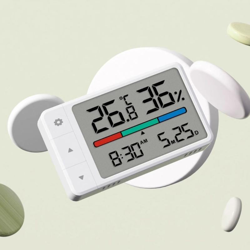 Compactly Indoor Digital Temperature Humidity Meter Monitors for Nursery Bedroom Featuring High Accuracy Sensors