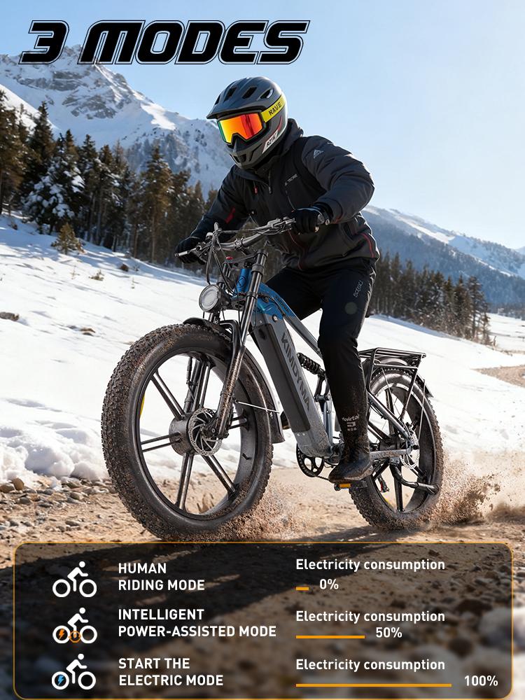 Elektrofahrrad KIMDYMA K03 26" Fat Tire LCD-Display 1000Wx2 Motor Vollgefedertes Elektrofahrrad 7 Gänge 48V 20AH Doppelte Bremsen