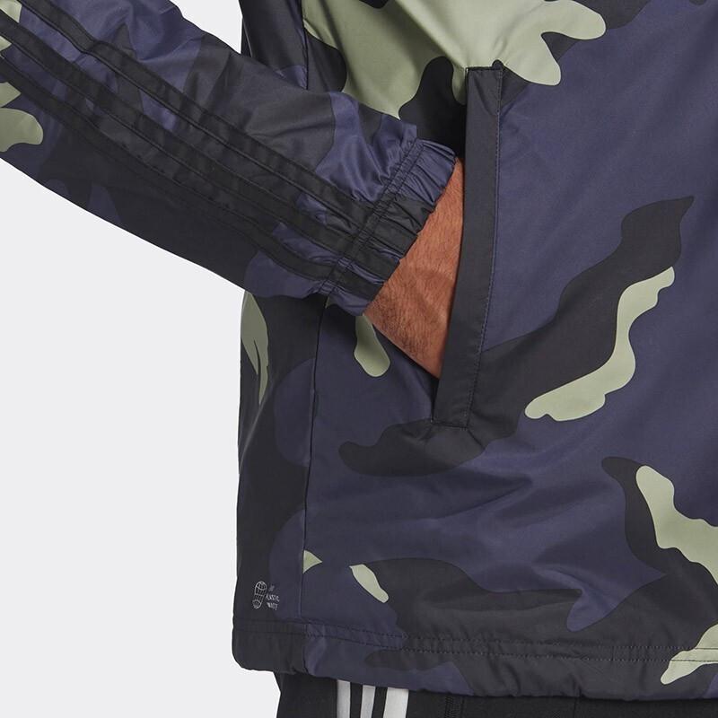 Adidas Originals Trefoil Logo Embroidered Camo Windbreaker Hooded Jacket Men Outerwear Camouflage HF4876