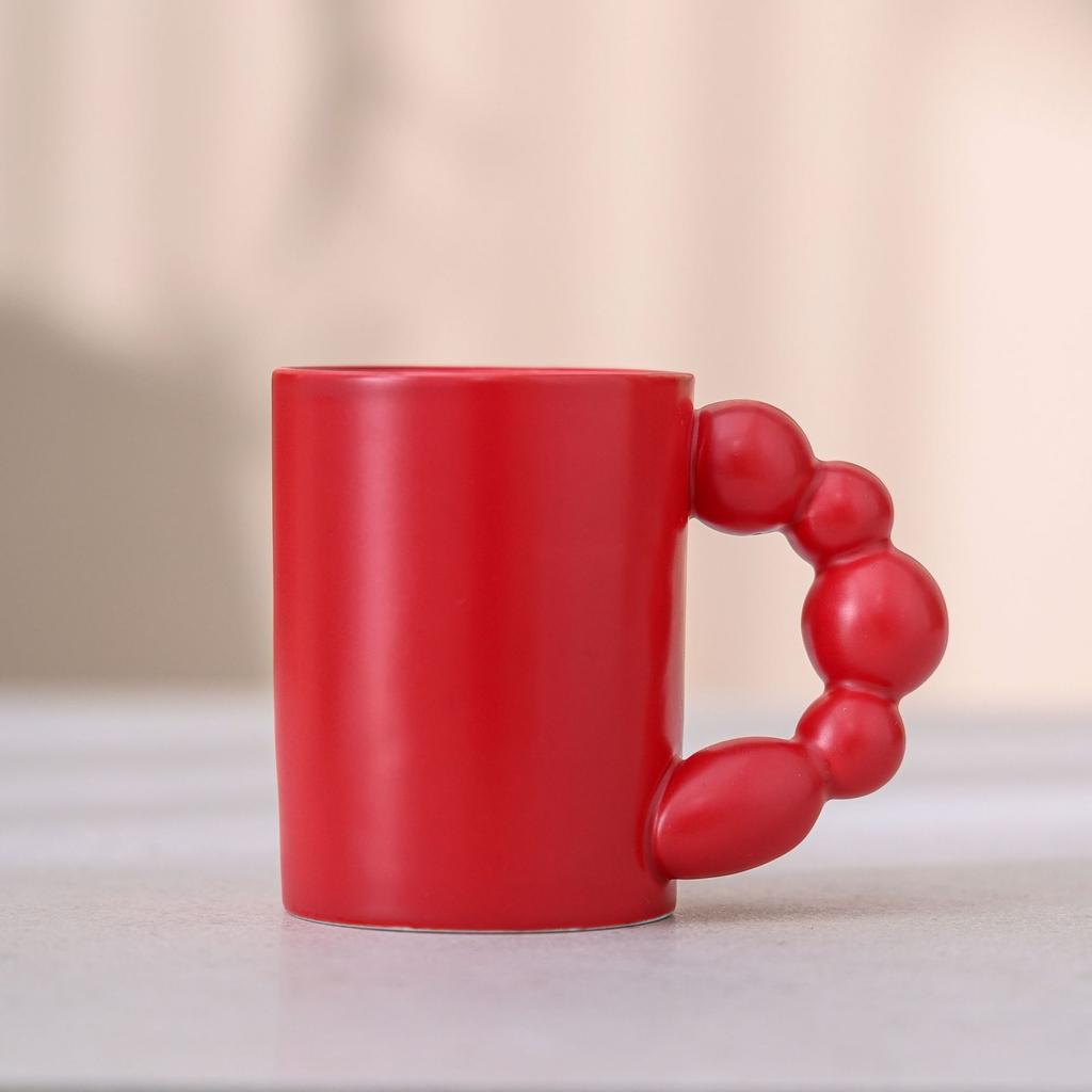 Ceramic Coffee Cup Large Capacity Macaron Color Mug Irregular Latte Cup