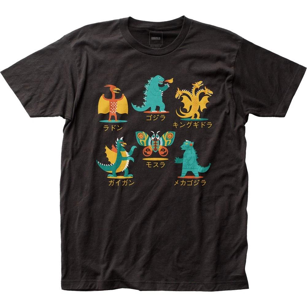 Godzilla Godzilla & Friends Mens T Shirt Classic Monster Movie Tee New Black 2XL