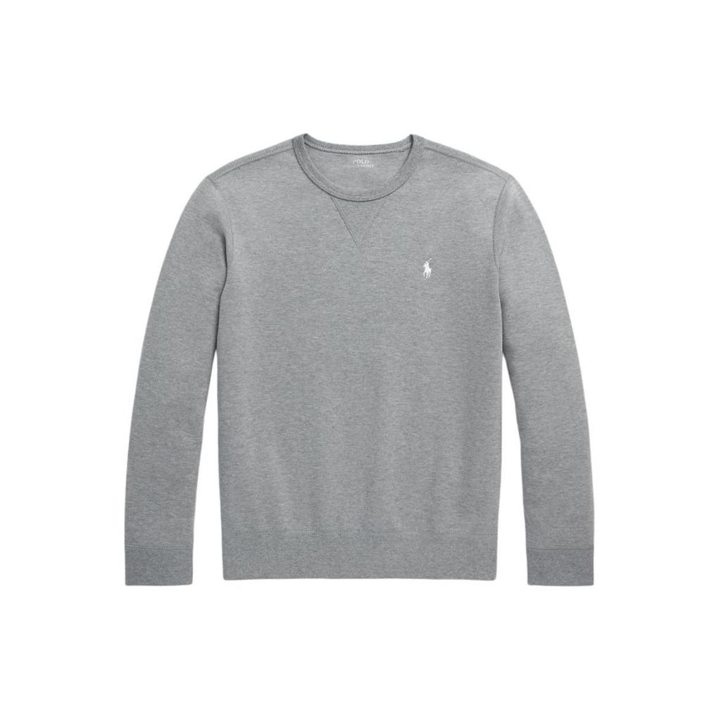 Polo Ralph Lauren Solid Color Logo Pattern Embroidered Crew Neck Long Sleeve Sweatshirt Men sweatshirt Steel-Gray MNPOKNI16823445-020