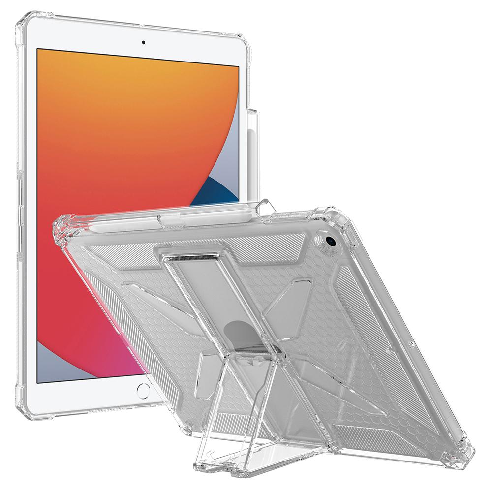 Clear Case For iPad 10.2 (2021)/(2020)/(2019)/Air 10.5 Inch (2019) Kickstand Shockproof TPU + PC Tablet Cover with Pen Slot