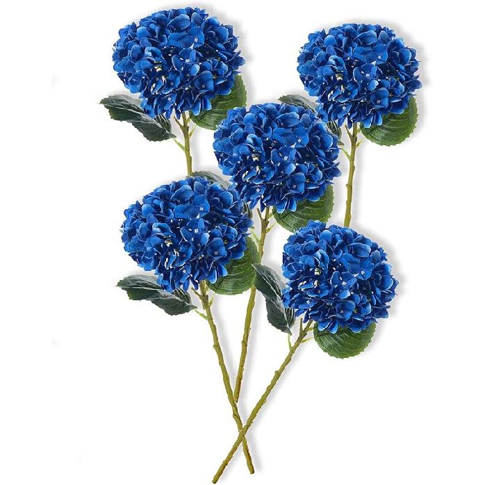 PARTY JOY 12PCS 15.4In Artificial Hydrangea Silk Flowers Bouquet Faux Hydrangea Stems for Wedding Centerpieces Home Decor (White,12pcs)