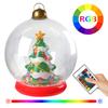 60cm PVC Inflatable Christmas Ball Giant Inflatable Christmas Balls with Lights Remote Control Xmas Decoration Yard Party Decor